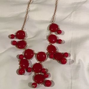 WOMENS RED STATEMENT NECKLACE